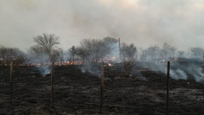También combaten un incendio forestal en proximidades a Huillapima