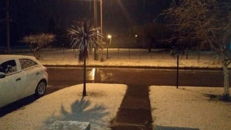 Cayó nieve en Mar del Plata, Balcarce y Necochea