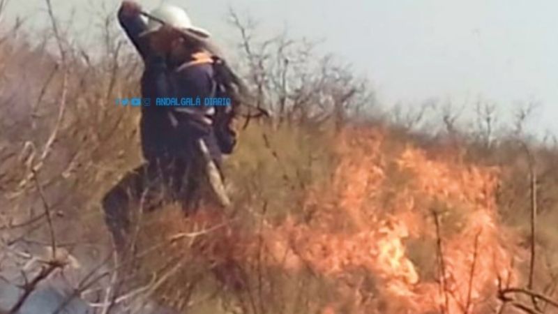 Andalgalá: suspendieron las tareas de trabajo en la zona del incendio