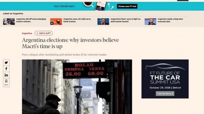 Financial Times: A Macri se le acabó el tiempo