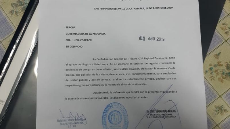 Por la crisis, la CGT pide un bono paliativo