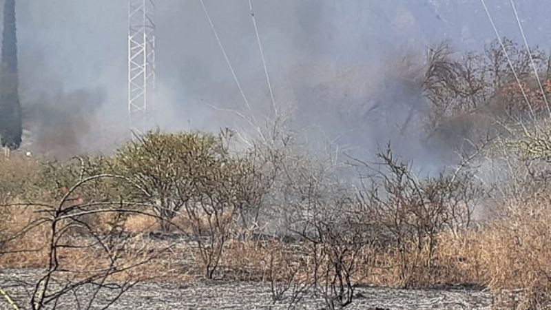 Incendio de pastizales en predio de Radio Nacional