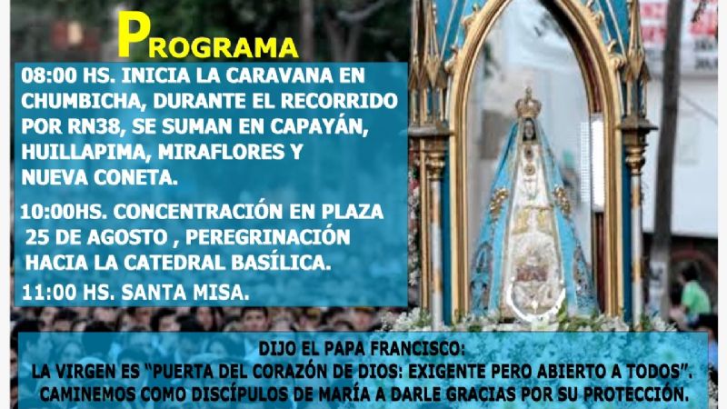 Peregrinación de las parroquias de Capayán al Santuario Mariano