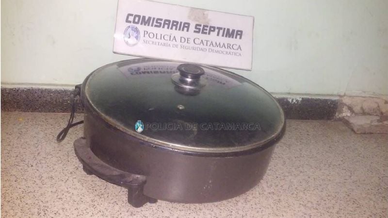 Arrestan a un joven y secuestran una olla eléctrica