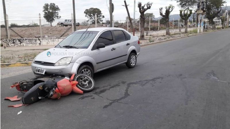 Mujer herida tras un choque en el centro