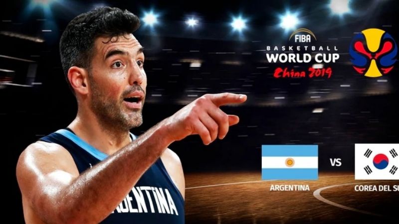 Argentina ante Corea del Sur en el Mundial de Básquet