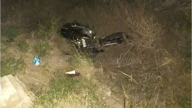 Motociclista cayó a una zanja en la Quebrada de Moreira