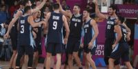 Festejo argentino por el 84 a 66, en la final frente a Puerto Rico.