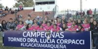LA GOBERNADORA LUCÍA CORPACCI asistió a la final del fútbol femenino.