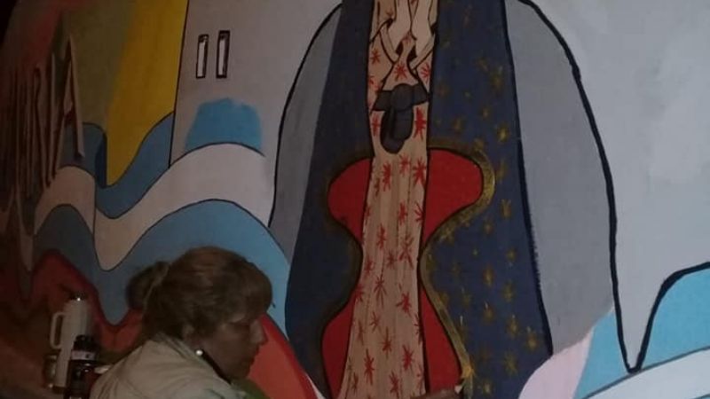 Pintaron el primer mural para la Virgen