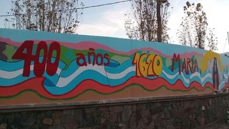 Pintaron el primer mural para la Virgen