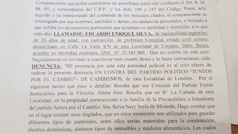 Denuncian que Cambiemos acopia elementos para el reparto de dádivas
