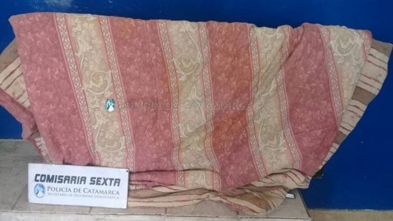 En moto, llevaban un televisor tapado con una frazada