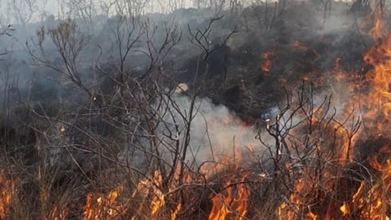 Alerta roja por un incendio forestal en Andalgalá