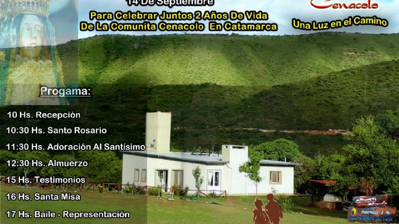 Actividades por los dos años de la Comunidad Cenáculo en Catamarca