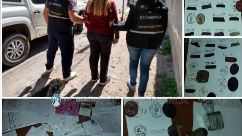 Detienen a una mujer con 40 sellos truchos