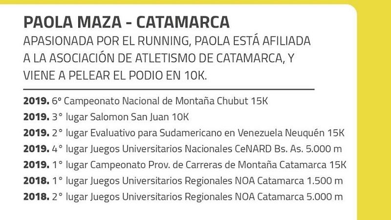 Paola Maza con nueva cita nacional de 10Km., en San Juan