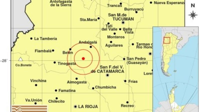 Se movió la tierra cerca de Andalgalá