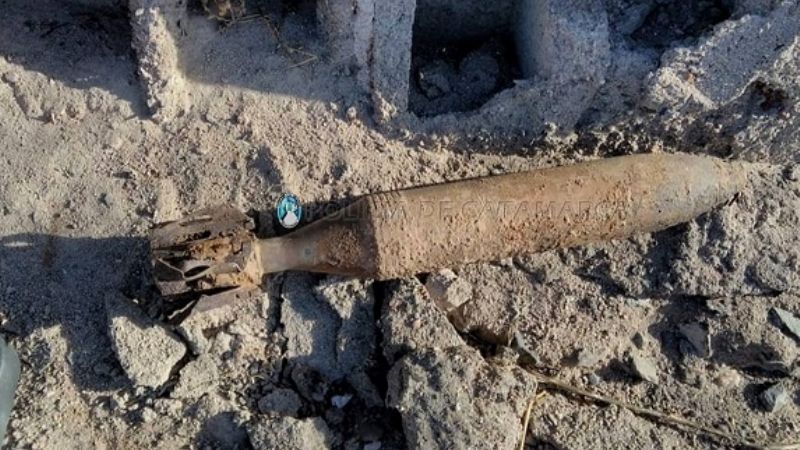 Encuentran un proyectil de mortero