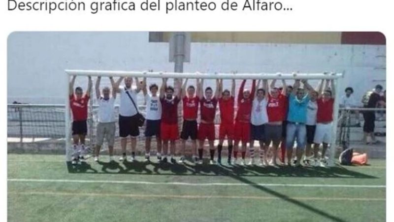 Las cargadas por el amarrete planteo de Alfaro