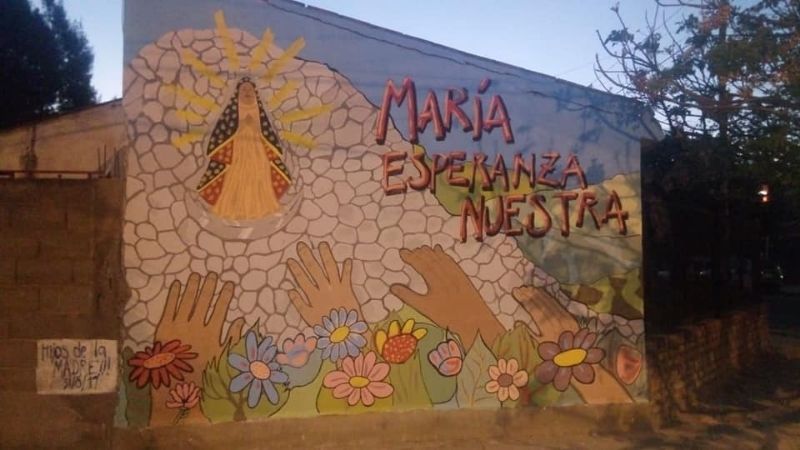 Pintaron el segundo mural para la Virgen