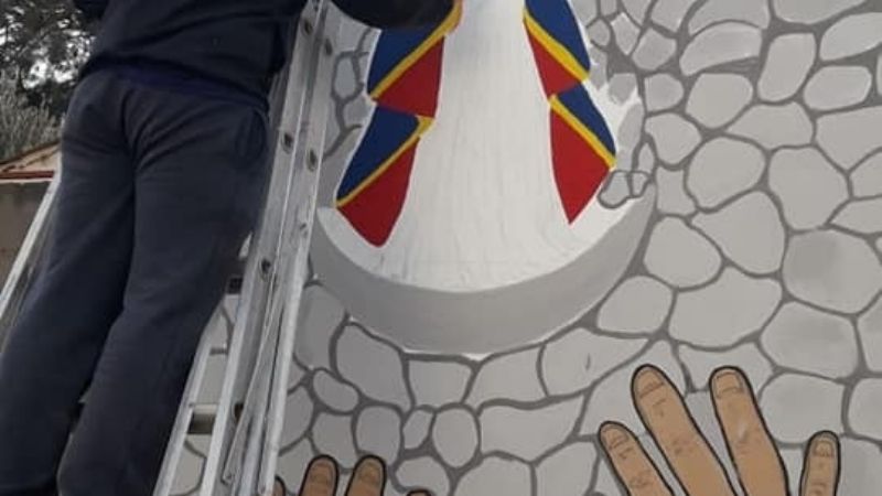 Pintaron el segundo mural para la Virgen