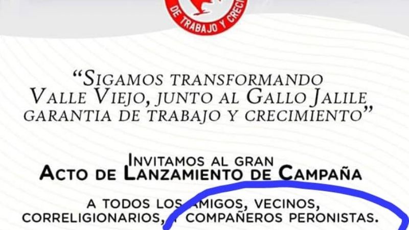 El Gallo lanza campaña con los "compañeros peronistas"