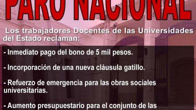 Universitarios de Catamarca se suman al paro nacional