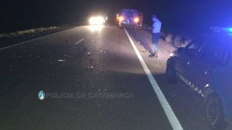 Ambulancia de empresa privada chocó con un animal en Belén