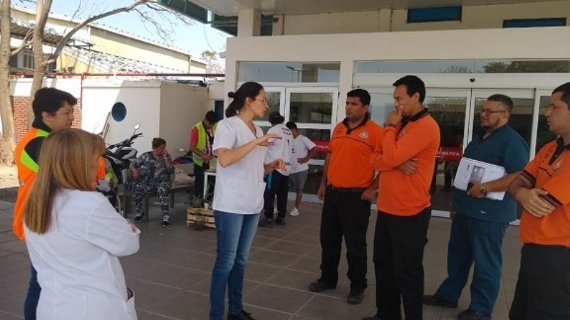 Demarcación de vías de evacuación y salidas de emergencia en el HSJB