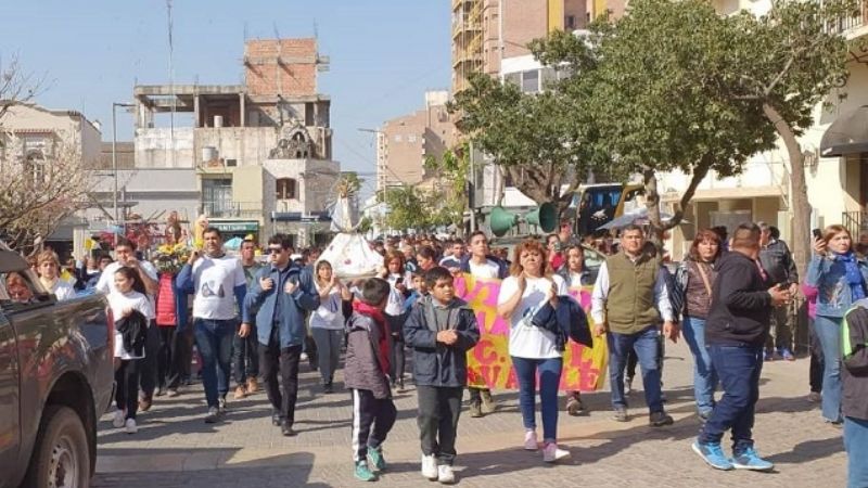 El pueblo de Capayán peregrinó al Santuario Mariano en el Día del Milagro