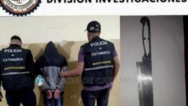 Aprehenden a un joven y secuestran un arma blanca