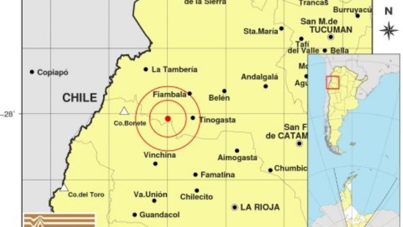 Temblor cerca de Tinogasta