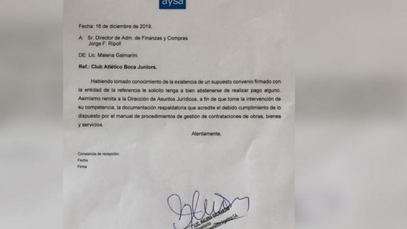 Escandaloso contrato de Boca con Aysa, para invitar a periodistas