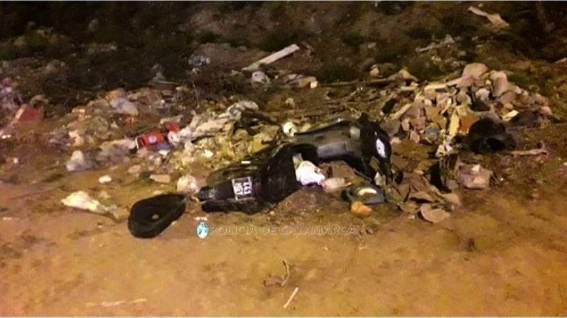 Chocó contra un montículo de basura