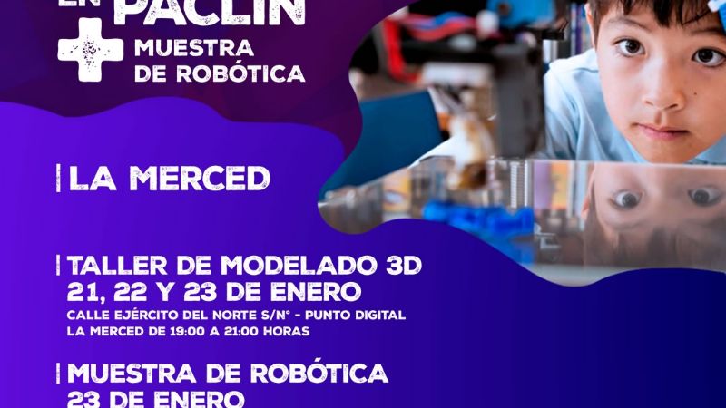 Talleres de modelado 3d y muestra de robótica en Paclin