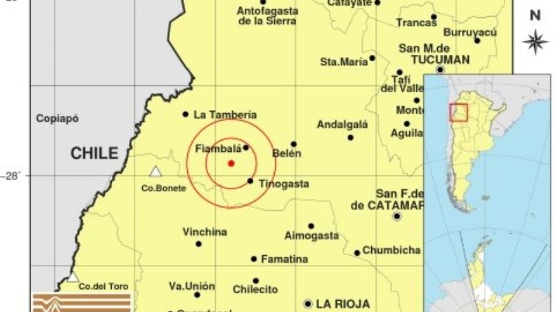 Temblor cerca de Fiambalá
