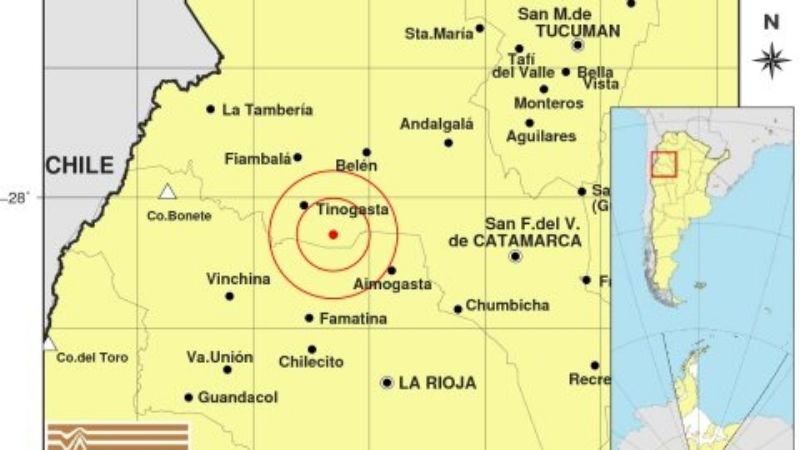 Sismo cerca de Tinogasta