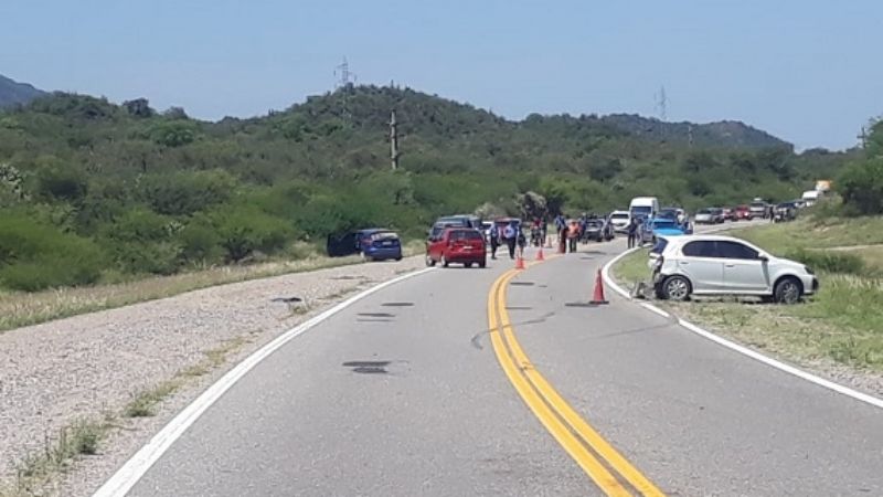 Choque en cadena en la ruta