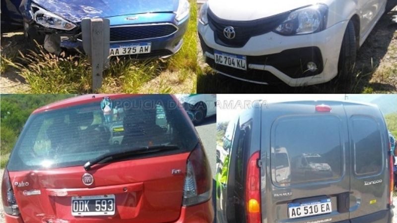 Choque en cadena en la ruta