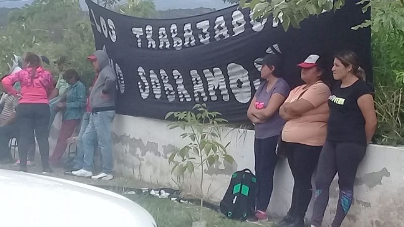 Protesta de municipales en Valle Viejo