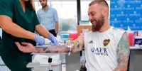 DE ROSSI, luciendo la nueva ropa de entrenamiento, que Adidas provee a Boca.