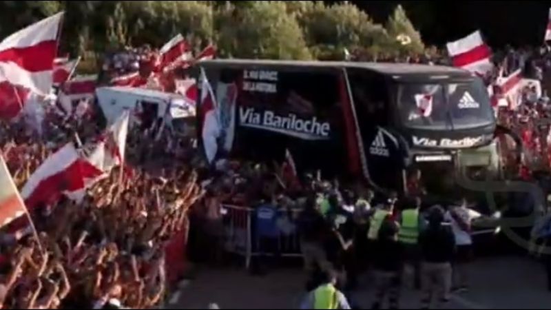 Monumental recibimiento a River en San Martín de los Andes