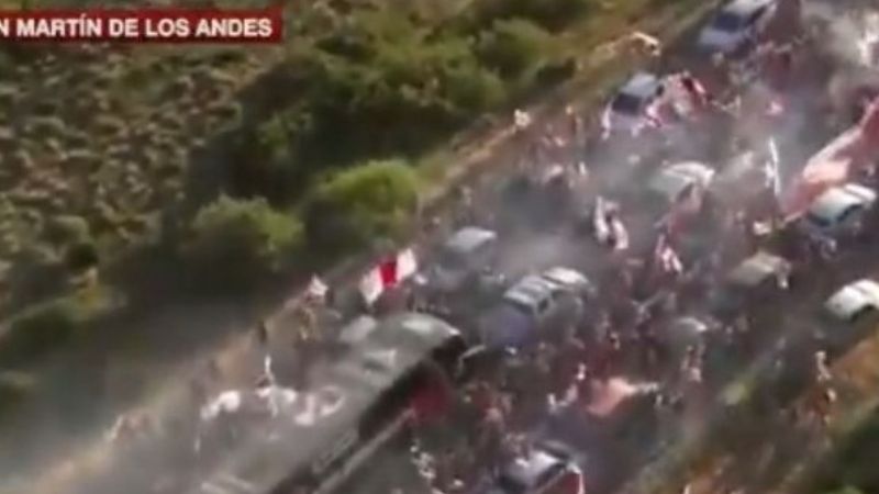 Monumental recibimiento a River en San Martín de los Andes
