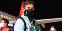 LIONEL MESSI al arribar esta noche a Santa Cruz de la Sierra.
