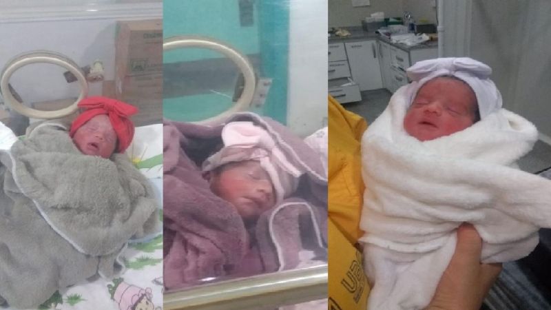 Con 17 años fue padre de trillizas con su novia de primaria