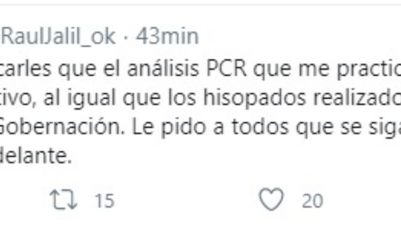 Jalil dio negativo para Coronavirus