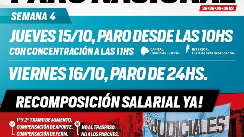 Judiciales nacionales en plan de lucha