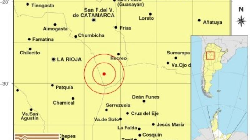 Noche con temblor cerca de Recreo