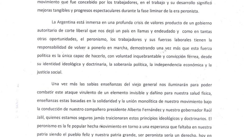 "Ser Peronista es un deber"